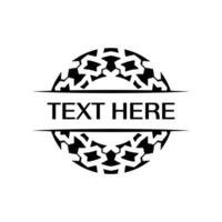 Intricate latticework emblem badge template with circular frame vector