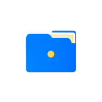 A blue folder with a yellow dot on it png