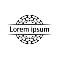 Ornate circular emblem badge template with repeating leaf accents vector