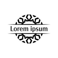 Geometric sunburst emblem badge template with sharp edges vector