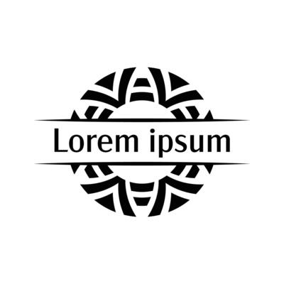 Layered mandala emblem badge template with detailed petal design
