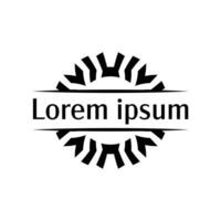 Tribal ornamental emblem badge template with angular design vector