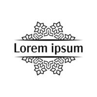 Symmetrical geometric emblem badge template with star-inspired design vector