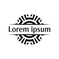 Abstract circular emblem badge template with wavy sunbeam edges vector