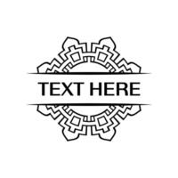 Decorative geometric emblem badge template with symmetrical rays vector