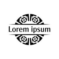 Tribal badge emblem template with sharp symmetrical patterns vector