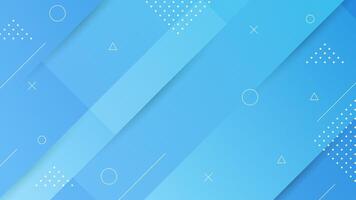 Light blue background with elements of lines, dots and geometric shapes vector