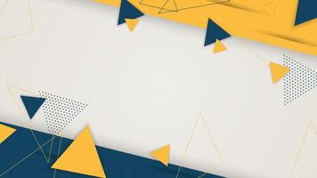 Abstract triangles geometric design in yellow and blue vector