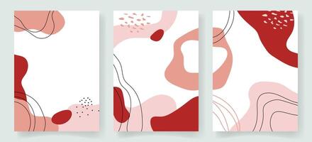 Set of abstract memphis backgrounds with wave accents vector