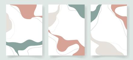 Collection of abstract memphis backgrounds with wave accents vector