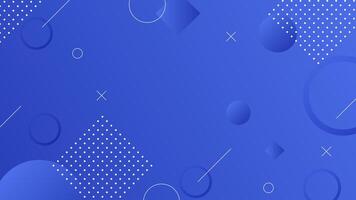 Abstract blue background with elements of lines, dots and geometric shapes vector