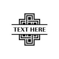 Classic Square Maze-Inspired Frame for Sophisticated Packaging vector