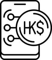 Hong Kong Dollar Icon Design Symbpl vector