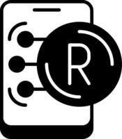 South African Rand Icon Design Symbpl vector