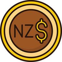New Zealand Dollar Icon Design Symbpl vector