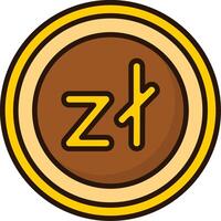 Polish Zloty Icon Design Symbpl vector