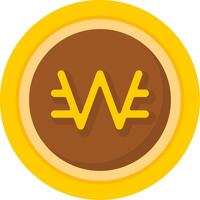 South Korean Won Icon Design Symbpl vector