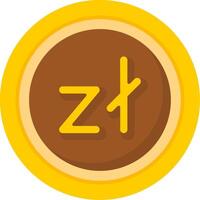 Polish Zloty Icon Design Symbpl vector