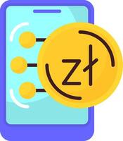 Polish Zloty Icon Design Symbpl vector
