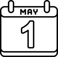 Calendar with May 1st Icon Design vector