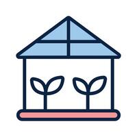 A greenhouse structure for nurturing plants in controlled environments vector