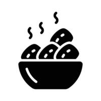 Simple food bowl icon used for serving ideas vector