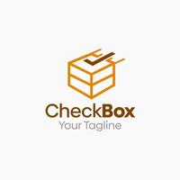 Illustration Graphic Logo of Check Box. Merging Concepts of a Checklist and Box. Good for Cargo industry, transportation and etc vector