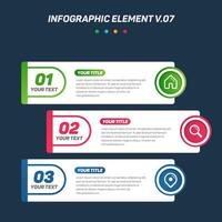 Colorful Infographic elements V.07. Can be used for steps, options, business processes, workflow, diagram, flowchart concept, timeline, marketing icons, Layout, banner, and etc. vector