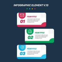 Colorful Infographic elements V.13. Can be used for steps, options, business processes, workflow, diagram, flowchart concept, timeline, marketing icons, Layout, banner, and etc. vector