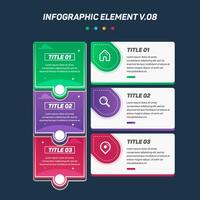 Colorful Infographic elements V.08. Can be used for steps, options, business processes, workflow, diagram, flowchart concept, timeline, marketing icons, Layout, banner, and etc. vector
