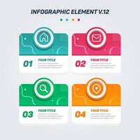 Colorful Infographic elements V.12. Can be used for steps, options, business processes, workflow, diagram, flowchart concept, timeline, marketing icons, Layout, banner, and etc. vector