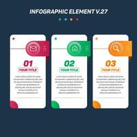 Colorful Infographic elements V.27. Can be used for steps, options, business processes, workflow, diagram, flowchart concept, timeline, marketing icons, Layout, banner, and etc. vector