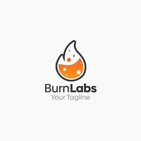 Illustration Graphic Logo of Burn Labs. Merging Concepts of a Fire and Liquid Labs Shape. Good for business, startup, company logo vector