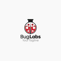 Illustration Graphic Logo of Bug Labs. Merging Concepts of a Ladybug and Liquid Labs Shape. Good for business, startup, company logo vector