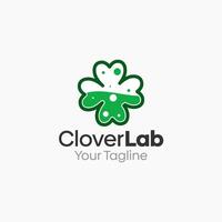 Illustration Graphic Logo of Clover Labs. Merging Concepts of a Clover Leaf and Liquid Labs Shape. Good for business, startup, company logo vector