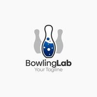 Illustration Graphic Logo of Bowling Labs. Merging Concepts of a Bowling and Liquid Labs Shape. Good for business, startup, company logo vector