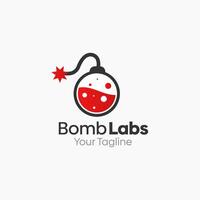 Illustration Graphic Logo of Bomb Labs. Merging Concepts of a Bomb and Liquid Labs Shape. Good for business, startup, company logo vector