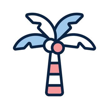 A tropical palm tree, creating a relaxing atmosphere in the garden vector