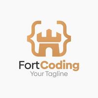 Fort Coding Logo Design Template. Good for Business, Agency, Community and Organization vector