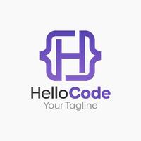 Hello Code Logo Design Template. Good for Business, Agency, Community and Organization vector
