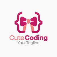 Cute Coding Logo Design Template. Good for Business, Agency, Community and Organization vector