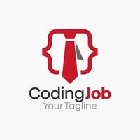 Coding Job Logo Design Template. Good for Business, Agency, Community and Organization vector