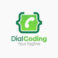 Dial Coding Logo Design Template. Good for Business, Agency, Community and Organization vector
