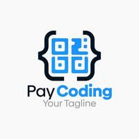 Pay Coding Logo Design Template. Good for Business, Agency, Community and Organization vector