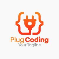 Plug Coding Logo Design Template. Good for Business, Agency, Community and Organization vector