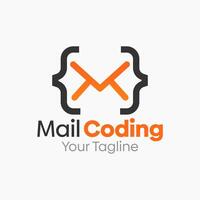 Mail Coding Logo Design Template. Good for Business, Agency, Community and Organization vector