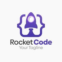 Rocket Code Logo Design Template. Good for Business, Agency, Community and Organization vector