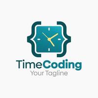 Time Coding Logo Design Template. Good for Business, Agency, Community and Organization vector