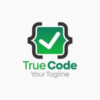 True Coding Logo Design Template. Good for Business, Agency, Community and Organization vector