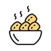 Simple food bowl icon used for serving ideas vector